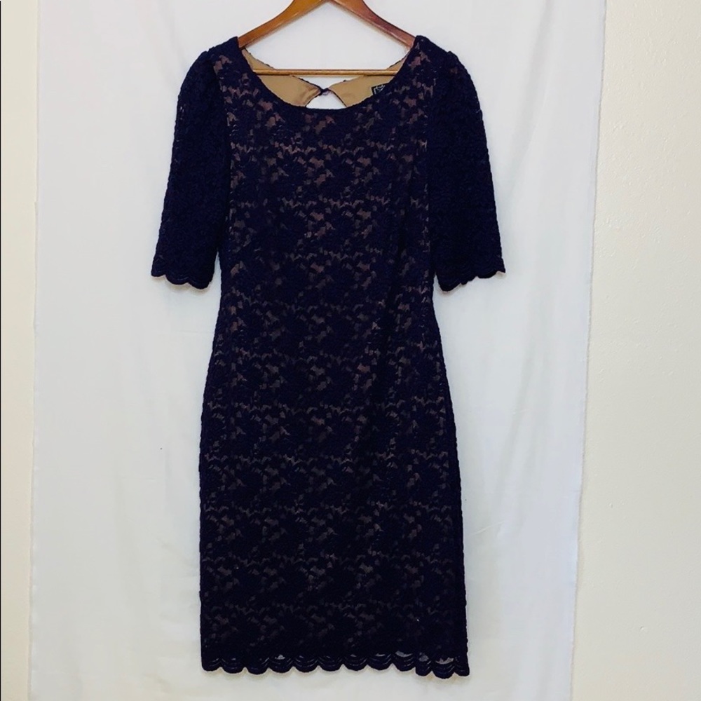 Dressbarn Collection purple lace dress size 14